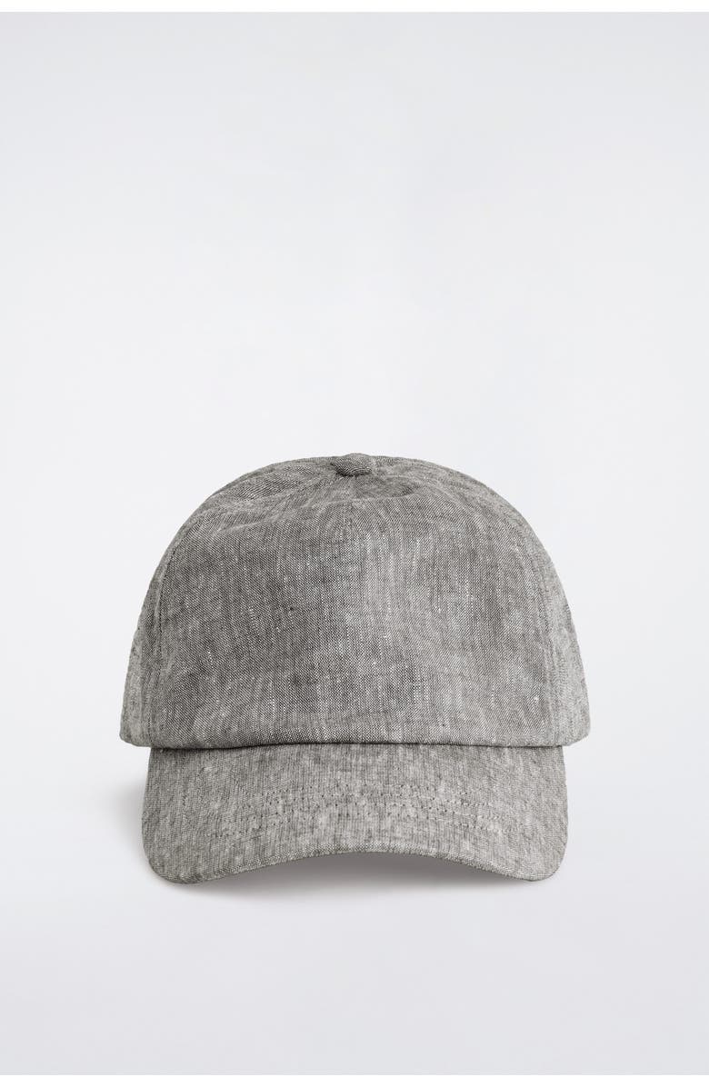 COS Linen Baseball Cap, Alternate, color, Gray Mélange