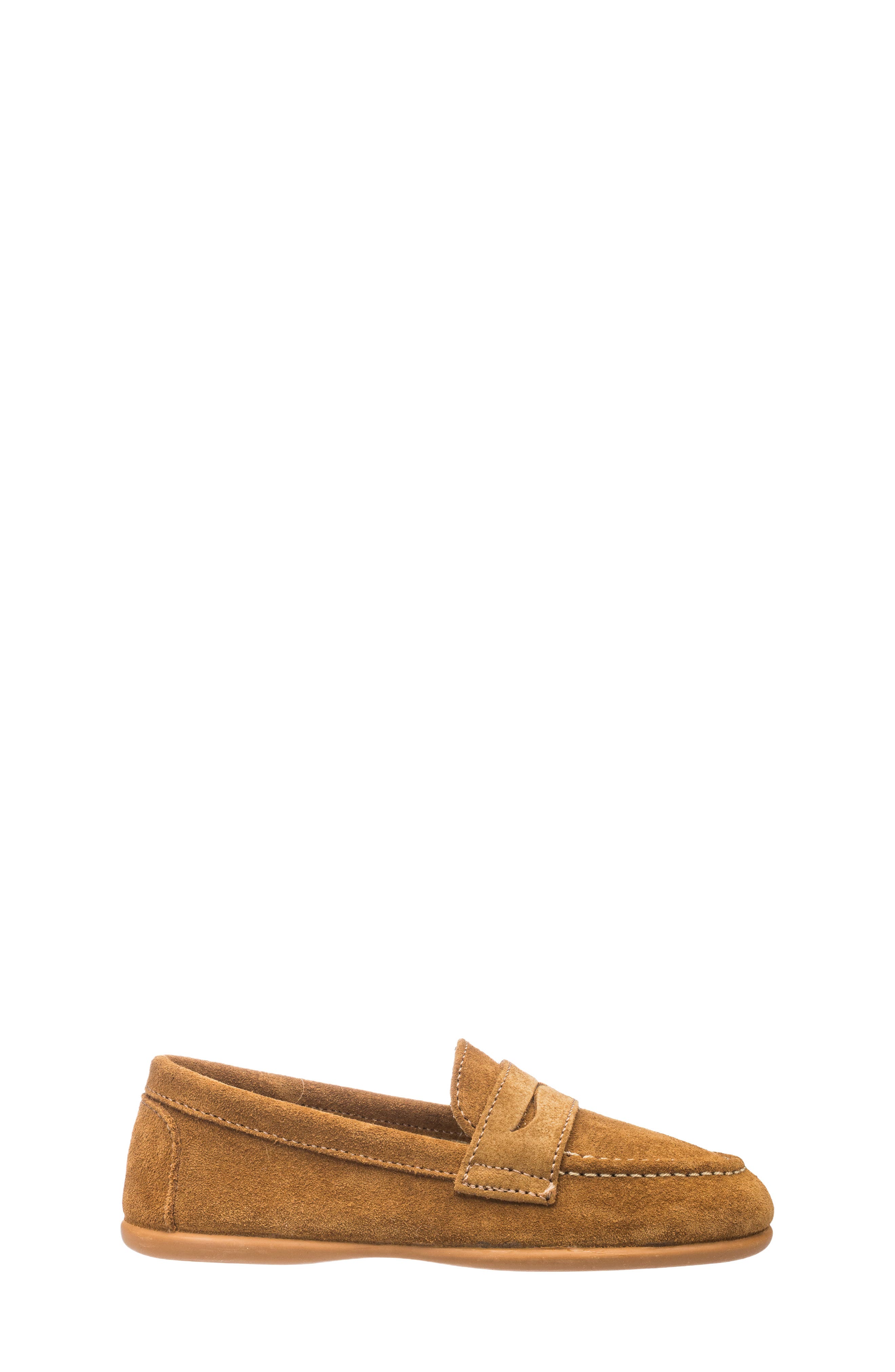 Kids' Suede Penny Loafer, Alternate, color, CAMEL