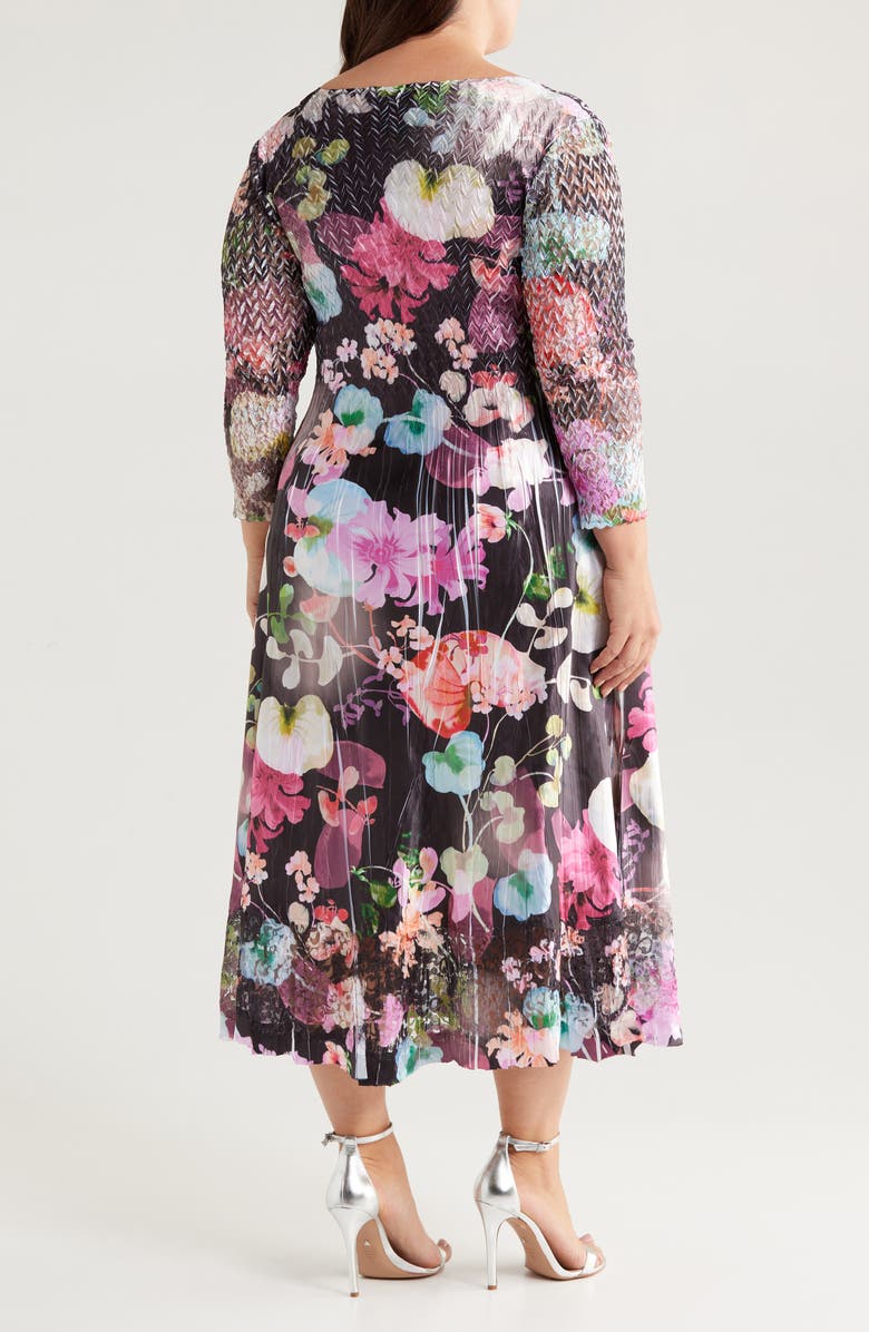 Komarov Lace Sleeve Charmeuse Cocktail Dress, Alternate, color, 