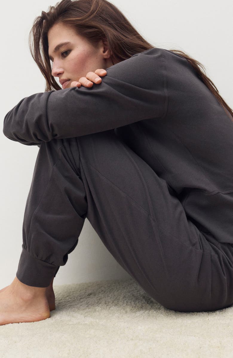 MANGO Soft Finish Joggers, Alternate, color, Charcoal