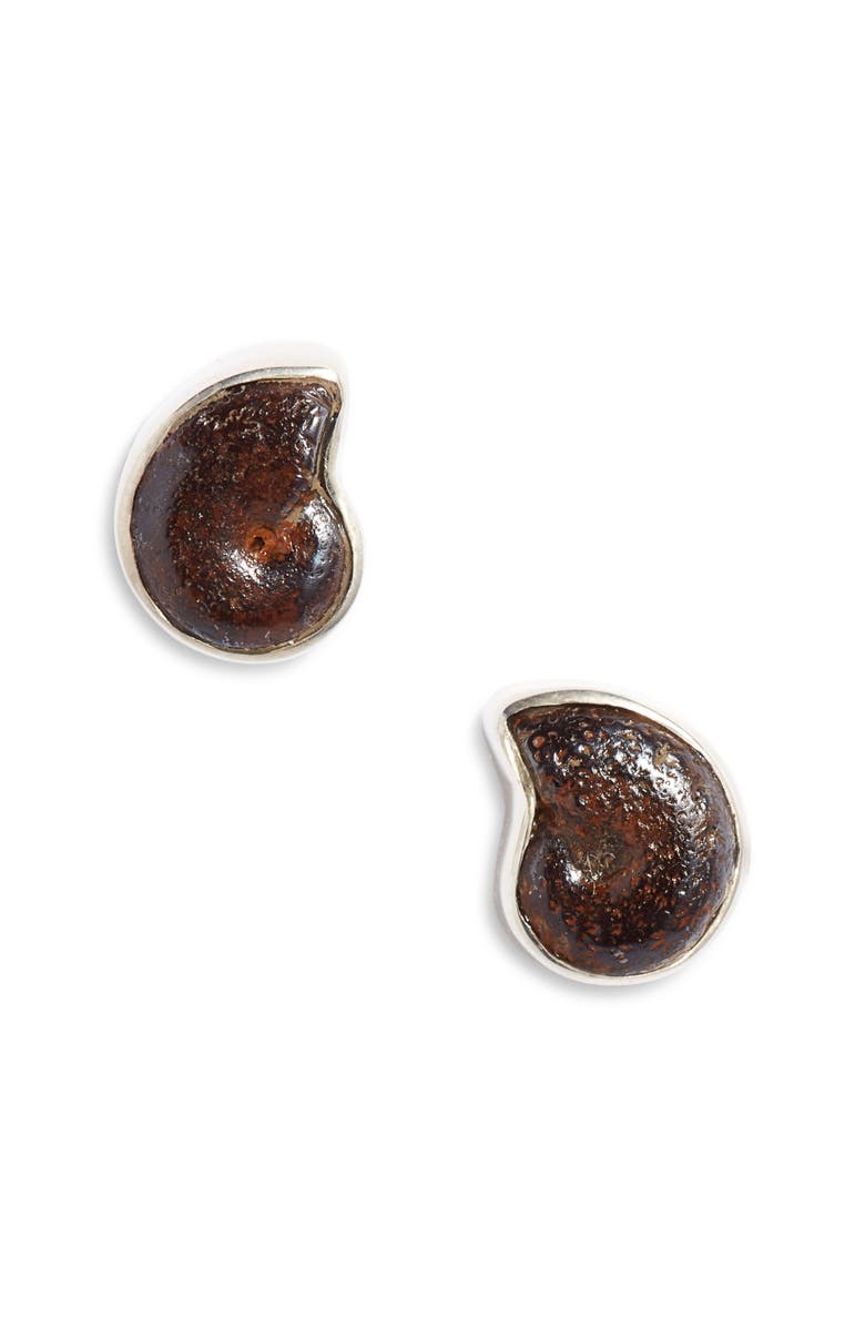 Child of Wild Eternal Ammonite Stud Earrings, Main, color, Silver