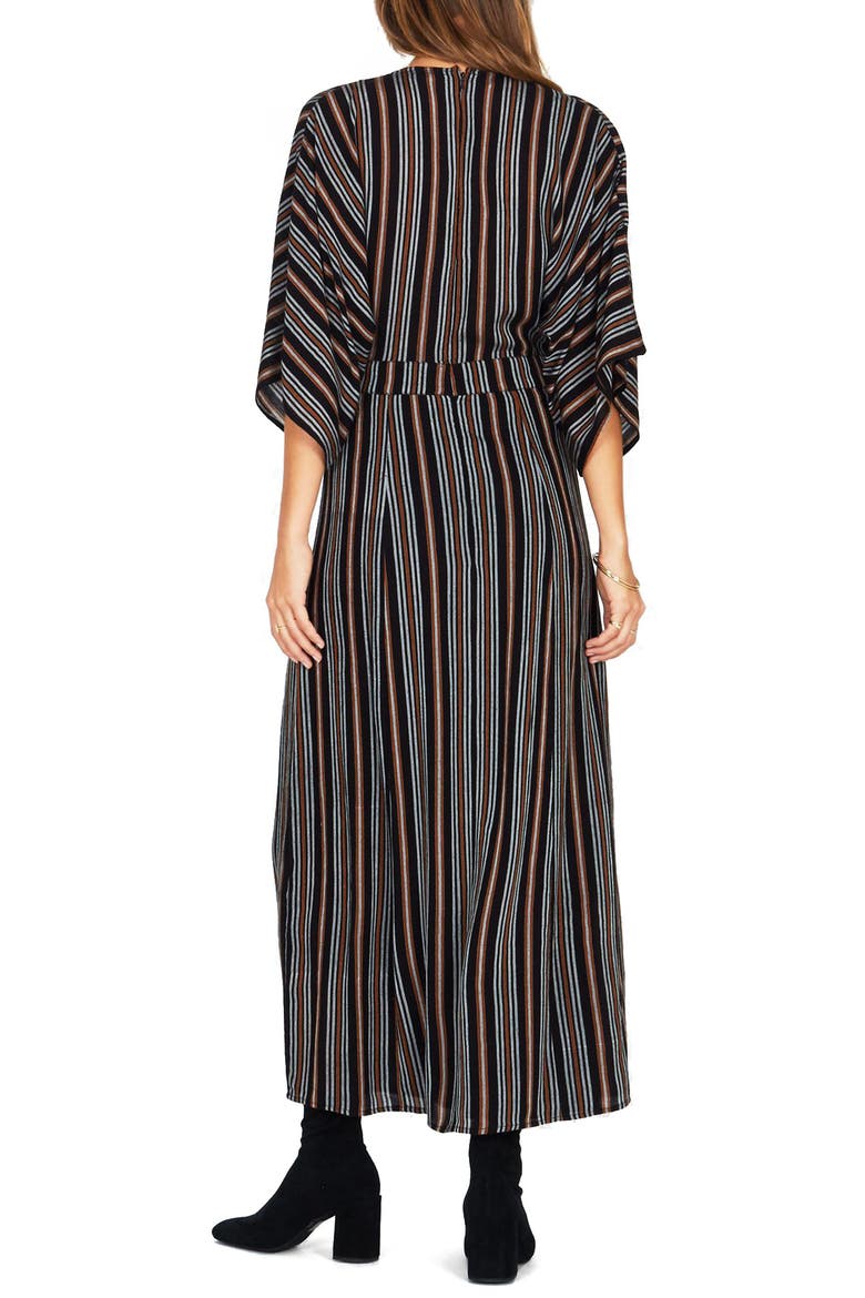 Forever & Day Stripe Maxi Dress, Alternate, color, BLACK