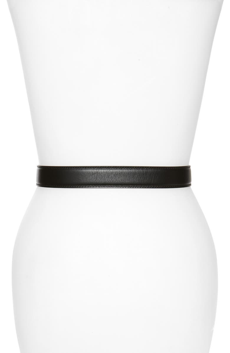 Versace Medusa Calfskin Leather Belt, Alternate, color, 