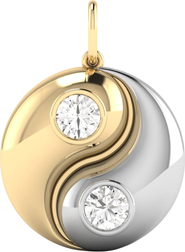 Everlee Yin & Yang Lab Diamond Charm Pendant in 14K Two-Tone Gold