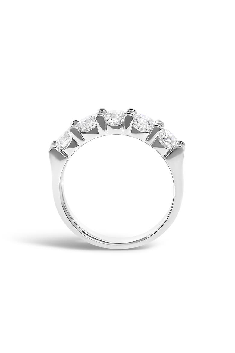 14K White Gold 1 1/2 Ctw Diamond 5 Stone Band Ring, Alternate, color, White Gold
