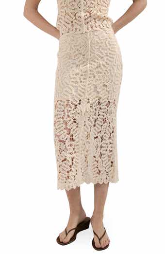 Chunky Stitch Cotton Blend Skirt