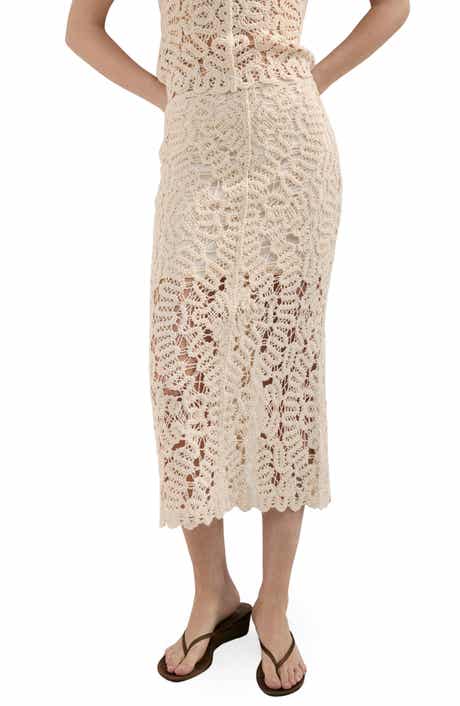 Chunky Stitch Cotton Blend Skirt