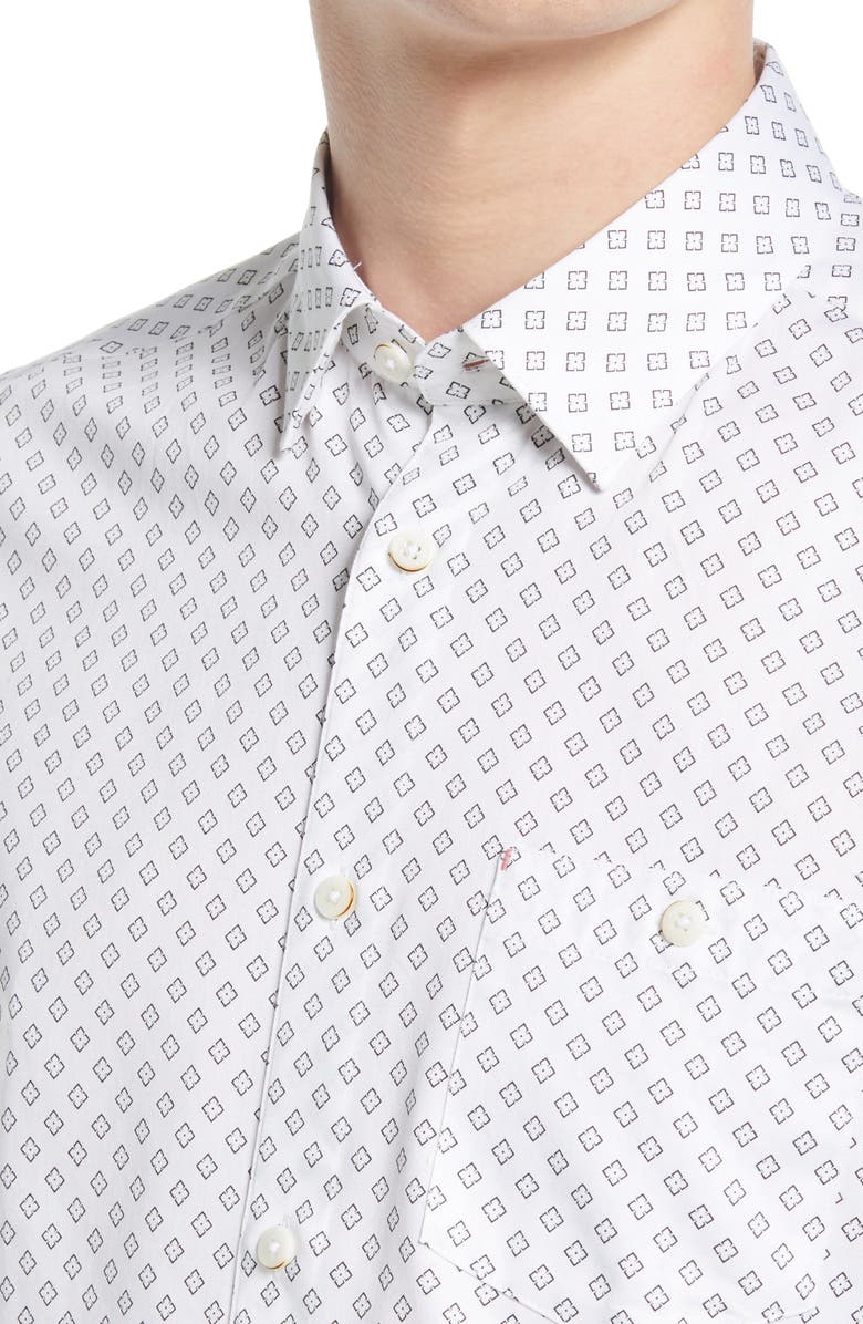 Ted Baker London Croissy Geometric Print Button-Up Shirt, Alternate, color,