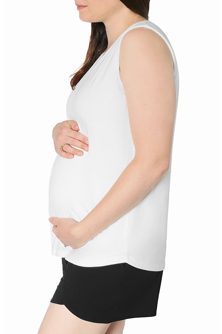 Maternity & Nursing Tank, Alternate, color, WHITE