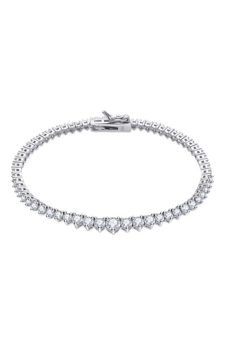 Untamed Petals Vanderbilt Crystal Bracelet, Main, color, Silver