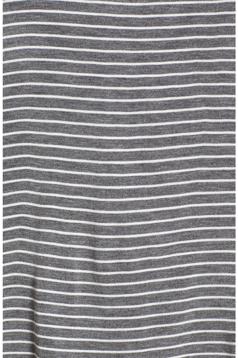 Stripe Flutter Bodice Dress, Alternate, color, CHARCOAL/ IVORY STRIPE