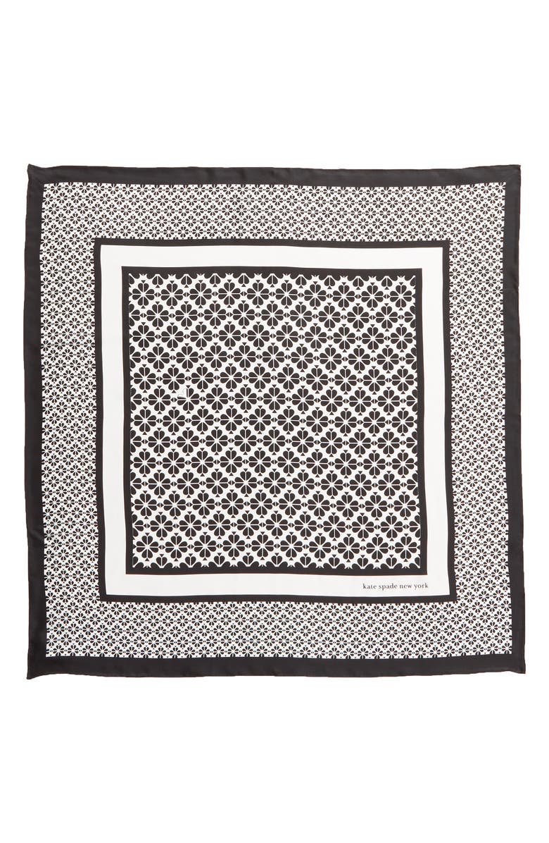 Kate Spade New York spade flower square silk scarf, Alternate, color,