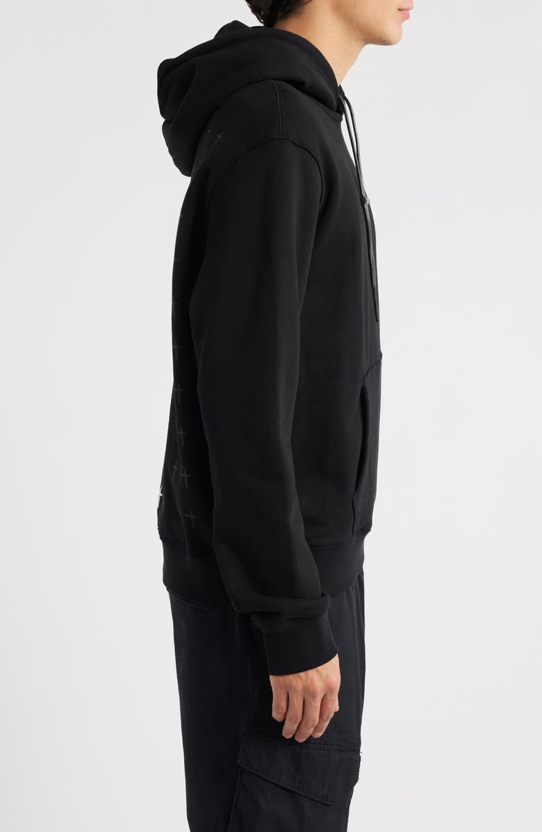 RtA Dion Cross Graphic Hoodie, Alternate, color, Black White Cross