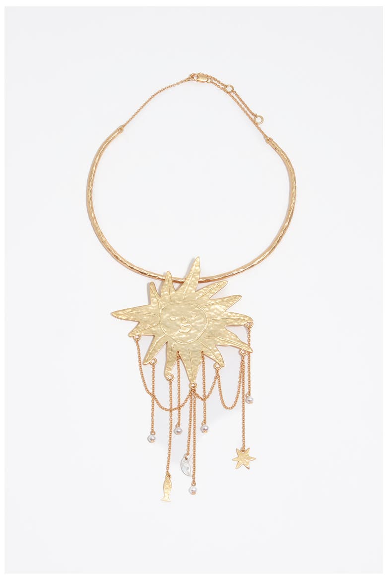 Sun And Moon Necklace, Main, color, GOLD