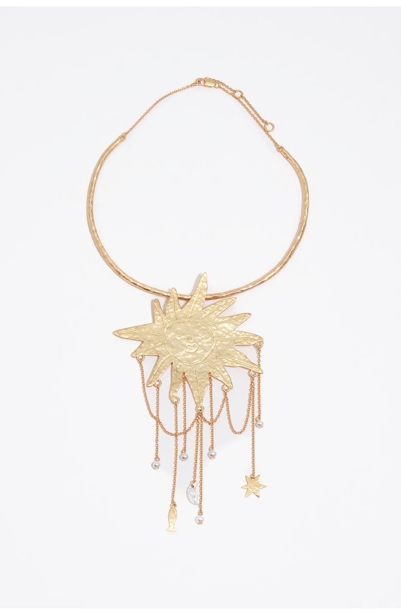 Bimba y Lola Sun And Moon Necklace, Main, color, Gold