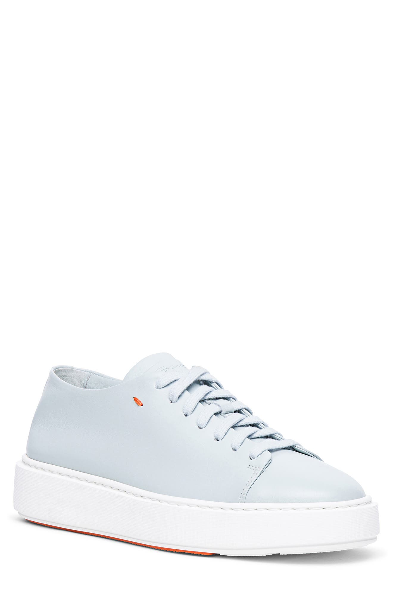 Santoni Fuzz Leather Sneaker, Main, color, 
