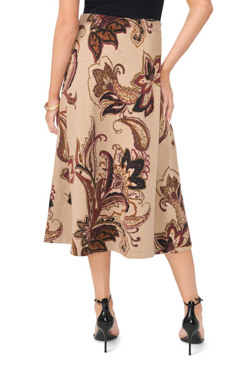 Print Midi Sweater Skirt, Alternate, color, WOODEN