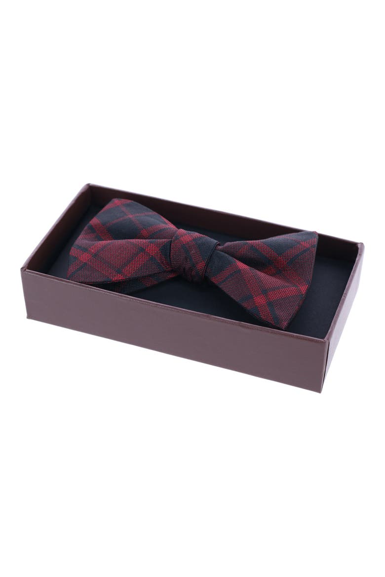 Kincaid Plaid Silk Bow Tie, Alternate, color, RED PLAID