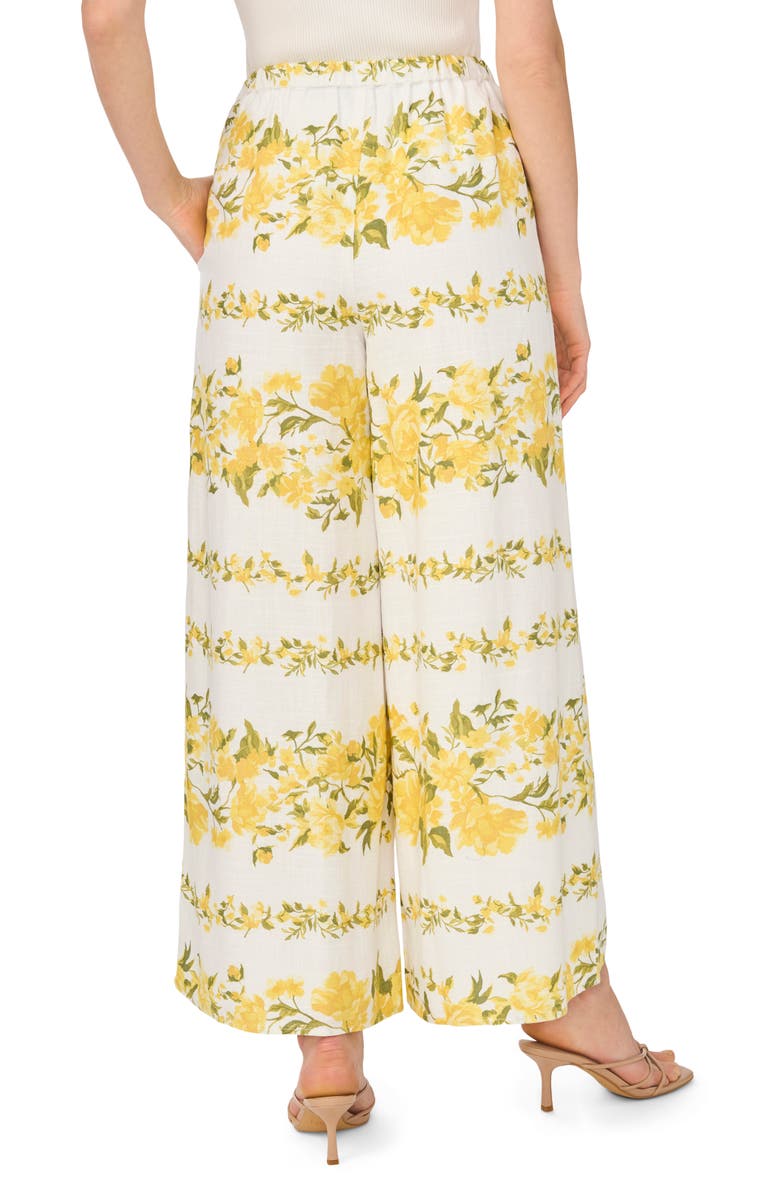 Ted Baker Floral Wide Leg Pants, Alternate, color, Ultra White