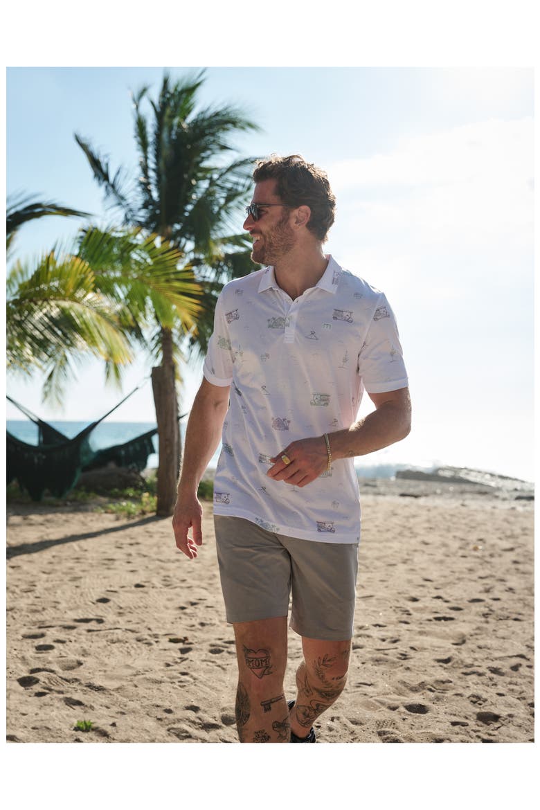 Tiki Mapes Cotton Blend Polo, Alternate, color, WHITE