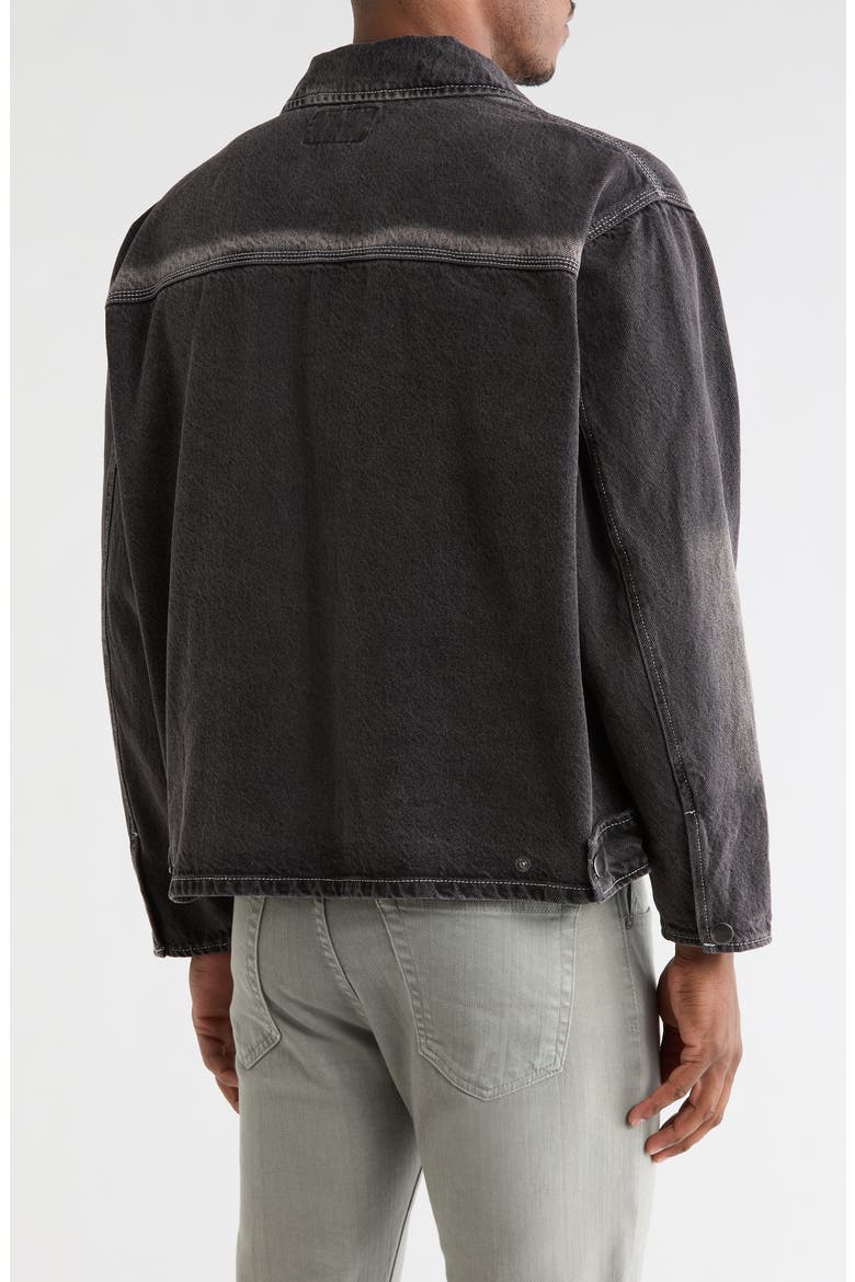 Washed Denim Jacket, Alternate, color, BLACK
