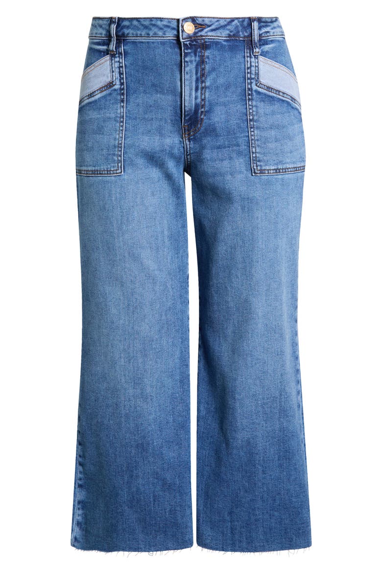 Meg High Waist Raw Hem Wide Leg Jeans, Main, color, SUCCESS