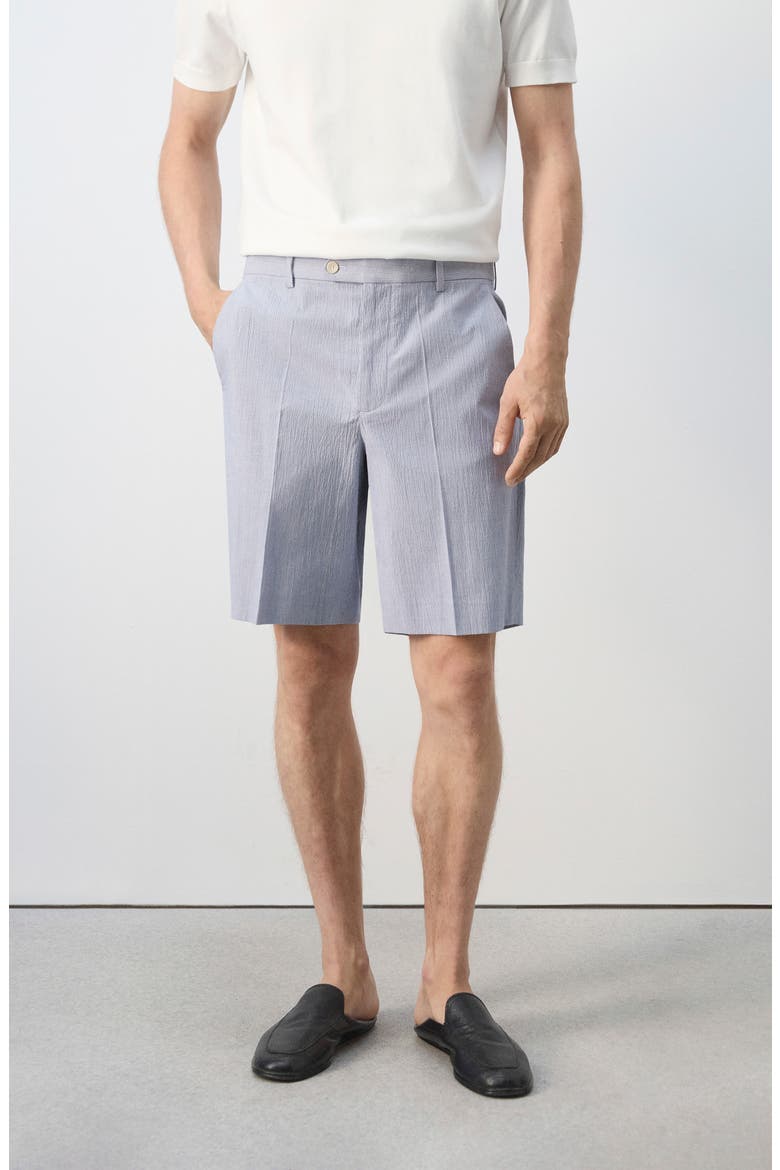 Slim Fit Cotton Blend Bermuda Shorts, Alternate, color, SKY BLUE