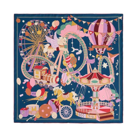 "Pop Pony" Silk Twill Large Silk Scarf