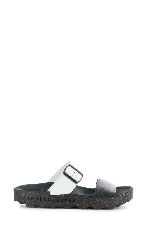 Asportuguesas By Fly London Coly Platform Slide Sandal In Black/white