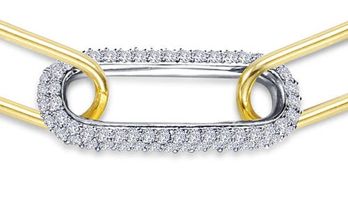 Lafonn Simulated Diamond Paper Clip Chain Bracelet In Gold