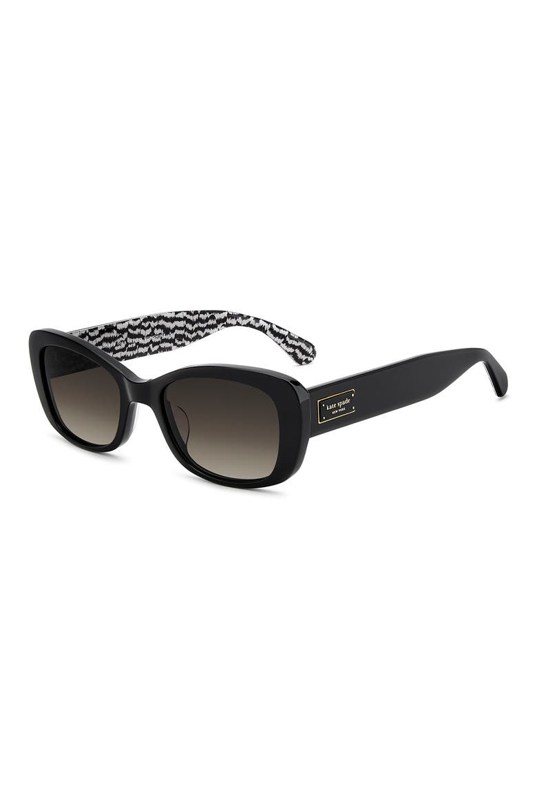 Beryl 53mm Gradient Rectangular Sunglasses, Alternate, color, BLACK/ BROWN SF