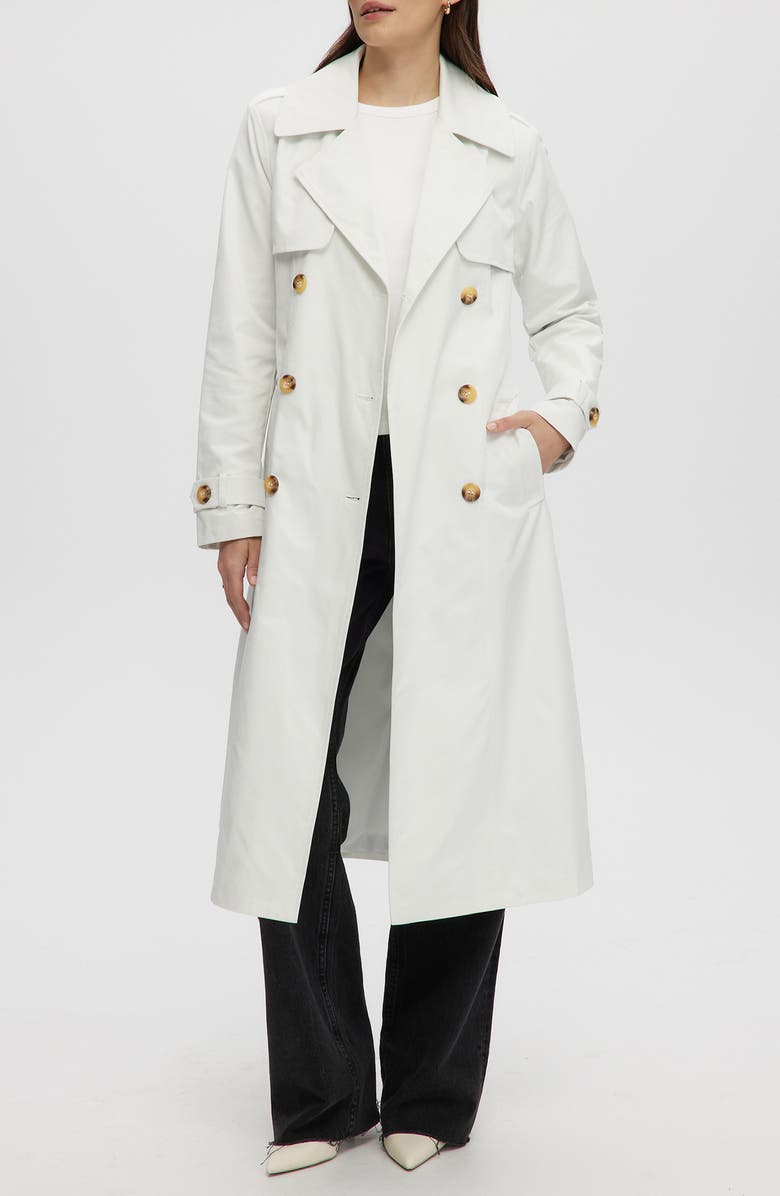 Noize Long Trench Coat, Main, color, White