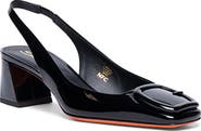 Santoni Women's Lemon Patent Sling Back