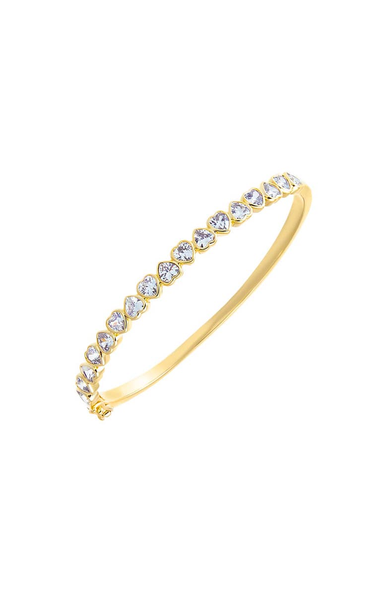 BY ADINA EDEN Colored Heart CZ Bezel Tennis Bangle, Main, color, 