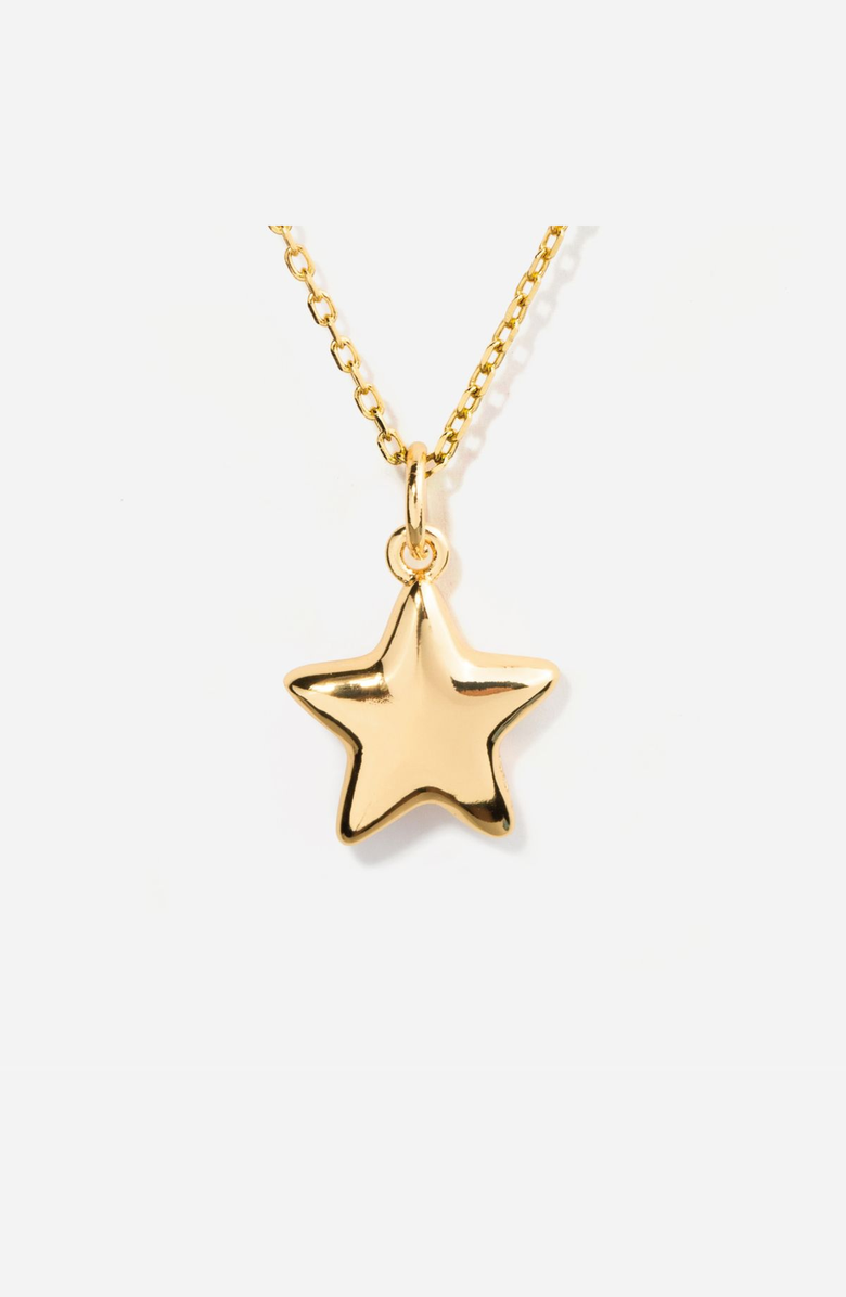 Little Sky Stone Puffy Star Charm Necklace, Main, color, Gold