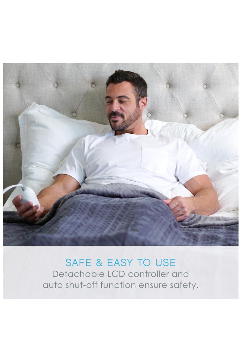 Deluxe Heated Blanket, Alternate, color, GRAY