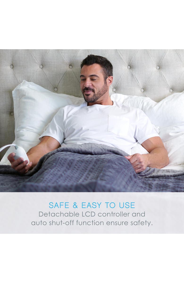 PURE ENRICHMENT Deluxe Heated Blanket, Alternate, color, Gray