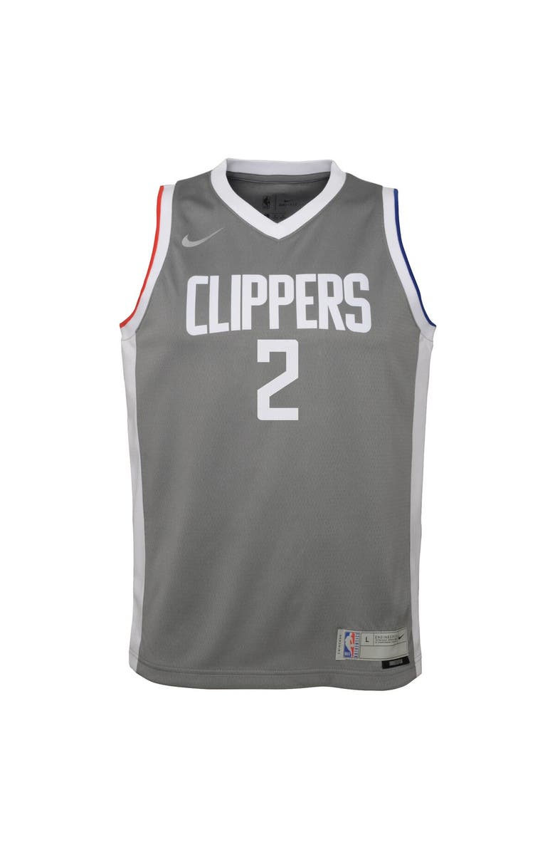 Nike Youth Nike Kawhi Leonard Gray LA Clippers 2020/21 Swingman Player Jersey - Earned Edition, Alternate, color, Gray