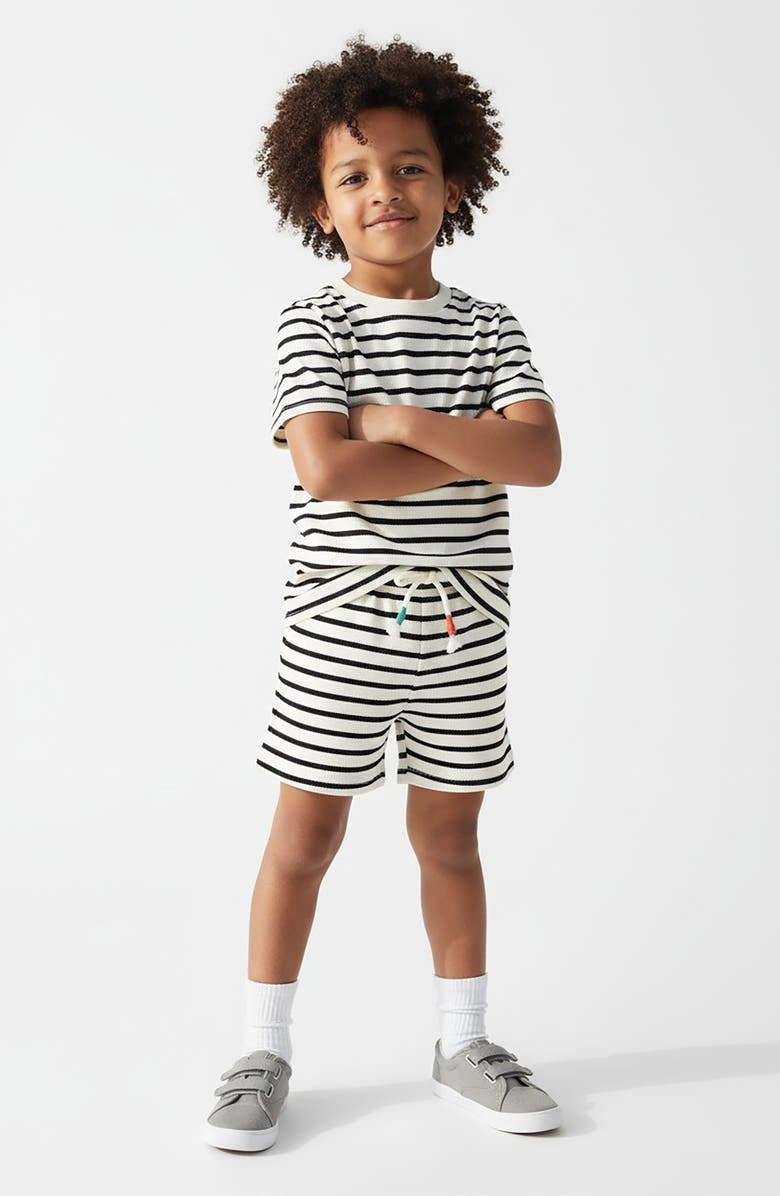 Joe's Jeans Kids' Stripe Shirt & Shorts Set, Alternate, color, Off White