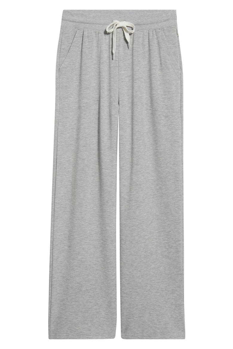 Lightweight Fleece Wide Leg Pants, Alternate, color, LIGHT HEATHER GREY