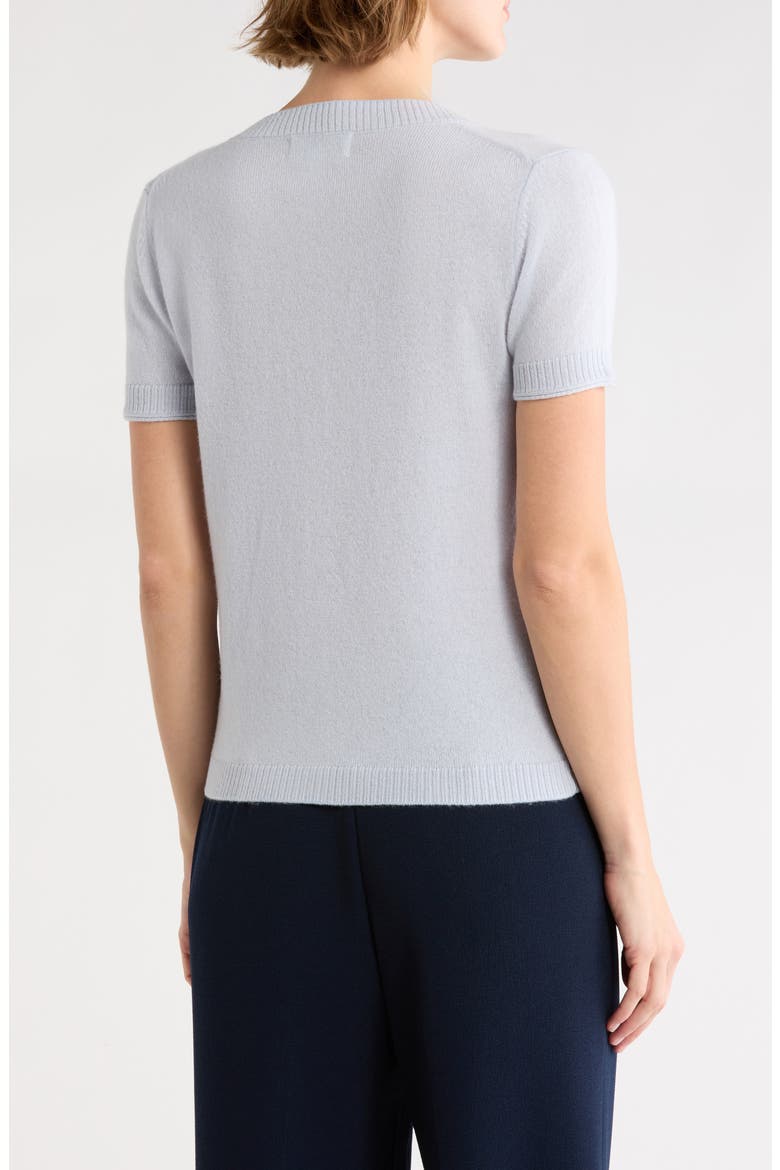 Cotton Short Sleeve Cardigan, Alternate, color, POWDER BLUE