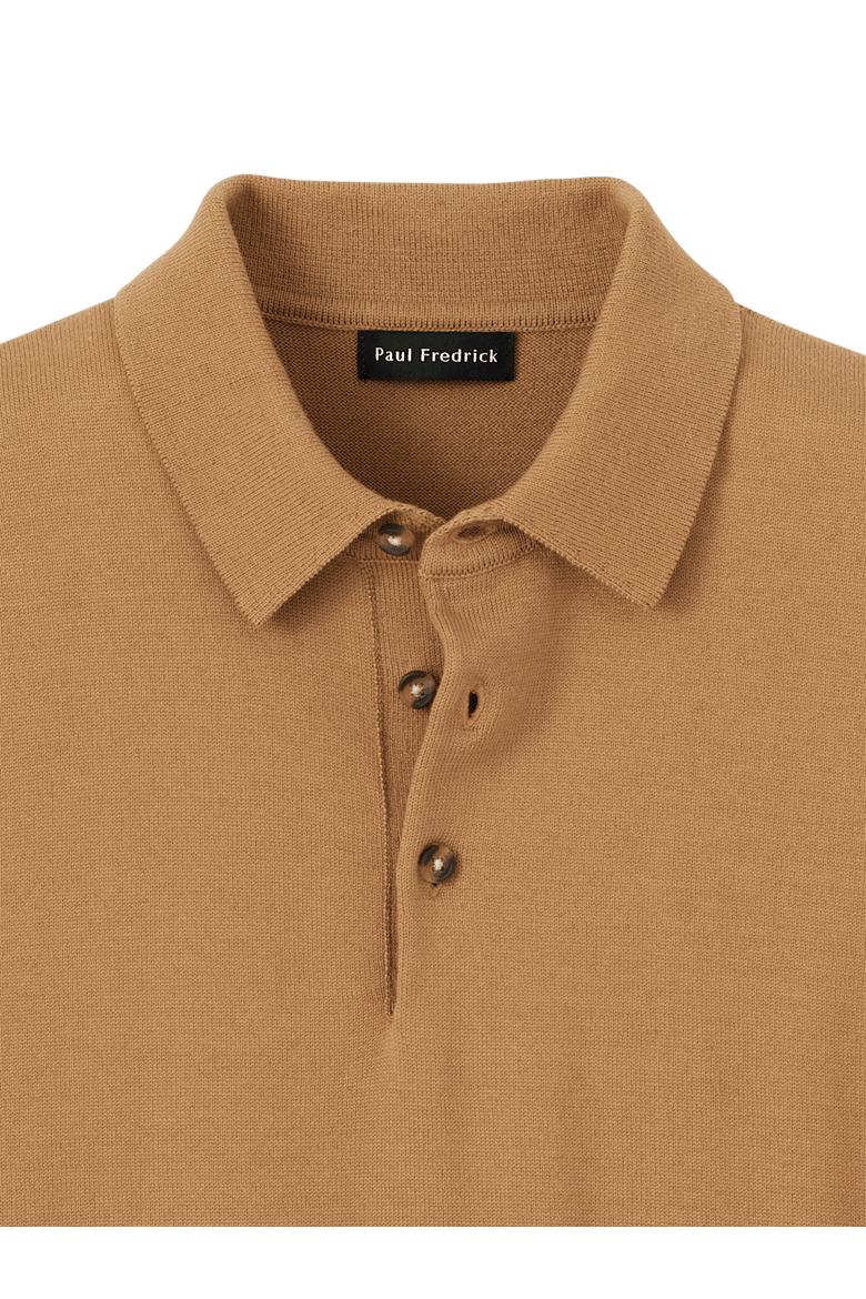 Supima Cotton Three Button Polo, Alternate, color, Light Brown