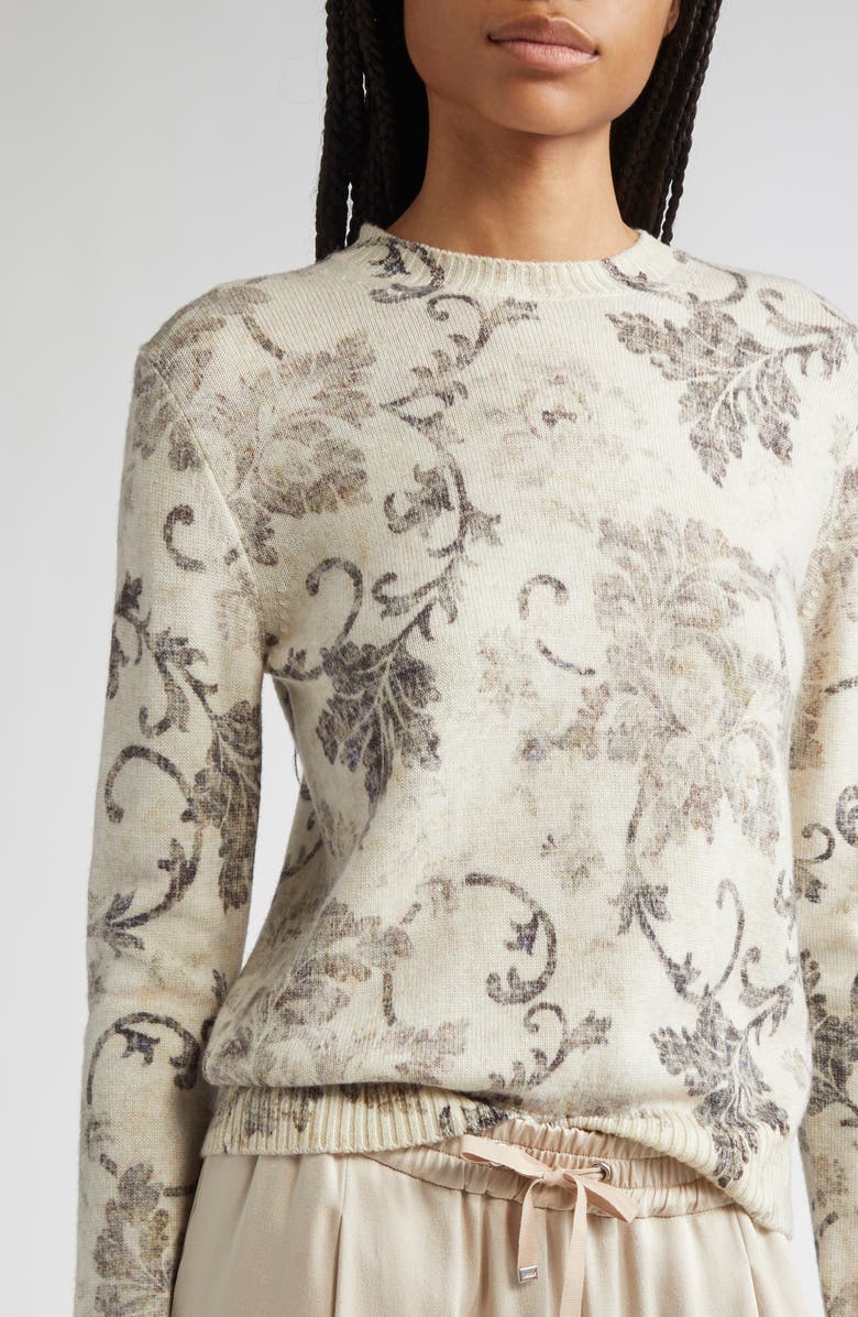 Herno Floral Print Wool Sweater, Alternate, color, Rosa