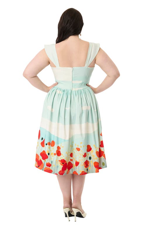 Unique Vintage Plus Size 1950s Sweetheart Sleeveless Swing Dress