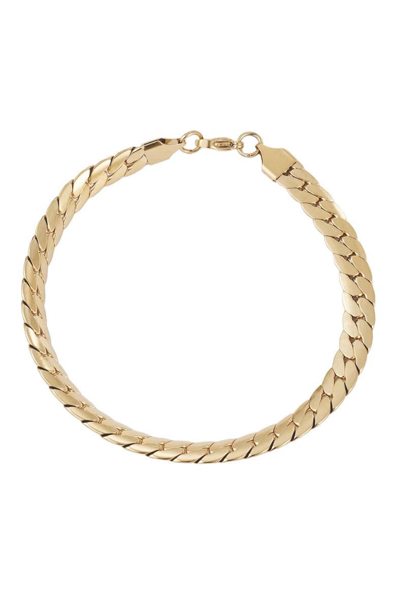 Men's 18K Gold Plated Stainless Steel Curb Chain Bracelet, Main, color, GOLD
