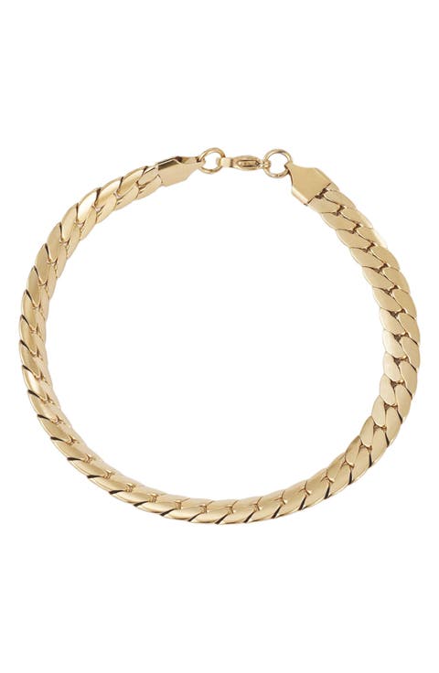 Men's 18K Gold Plated Stainless Steel Curb Chain Bracelet