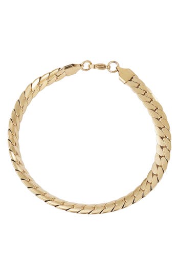 Adornia 18k Gold Plated Stainless Steel Curb Chain Bracelet In Gold