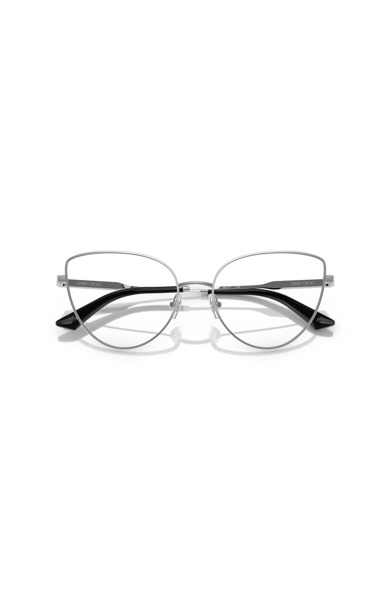 Jimmy Choo 54mm Cat Eye optical glasses, Alternate, color, Silver