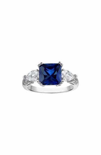 Cushion Cut Created Sapphire Ring