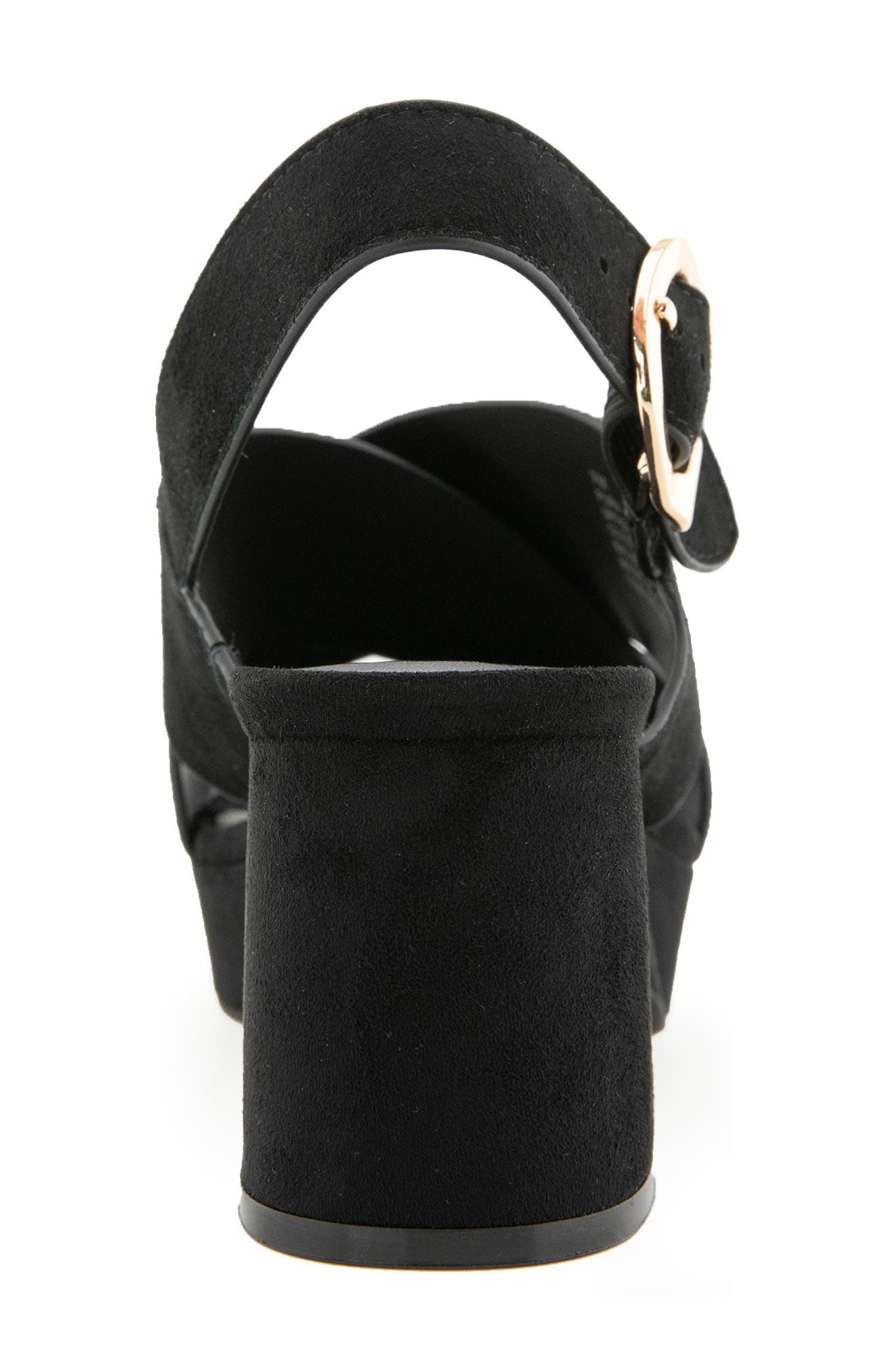 Aerosoles Pura Platform Sandal, Alternate, color, Black Suede